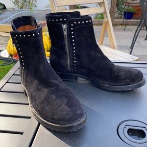 FRYE Natalie studded black suede boots
